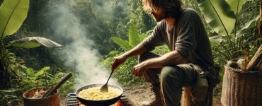 Delicious Fire-Infused Risotto Made in the Jungle [Outdoor Cooking]