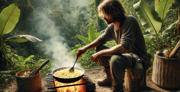 Delicious Fire-Infused Risotto Made in the Jungle [Outdoor Cooking]