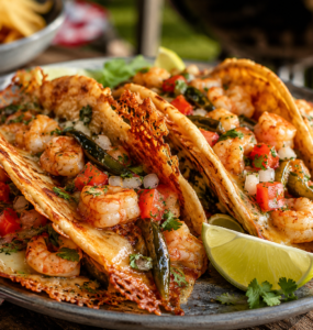 Upgrade Taco Tuesday with Shrimp Tacos Gobernador!
