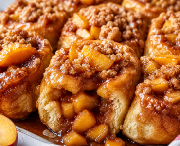 These Peach Cobbler Cinnamon Roll Bites Are a Very Good Bad Idea