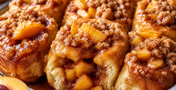 These Peach Cobbler Cinnamon Roll Bites Are a Very Good Bad Idea
