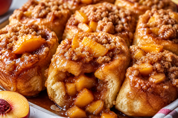 These Peach Cobbler Cinnamon Roll Bites Are a Very Good Bad Idea