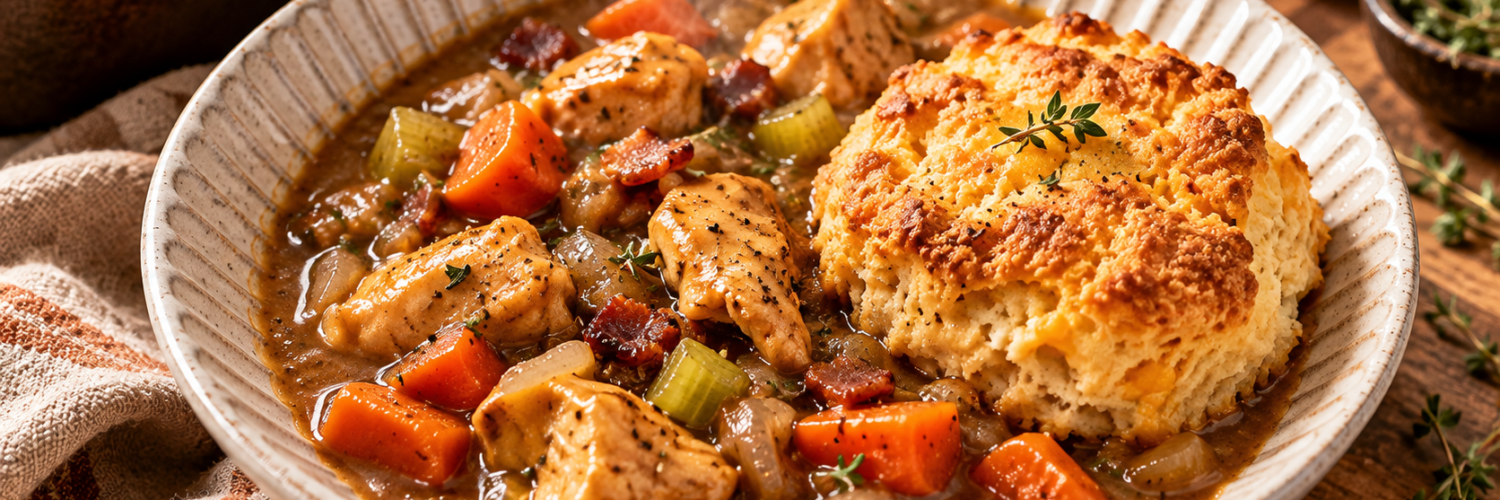 Maple Dijon Chicken Cobbler Is Basically Fall in a Skillet