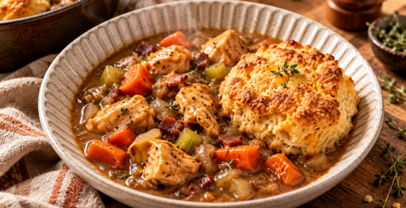 Maple Dijon Chicken Cobbler Is Basically Fall in a Skillet